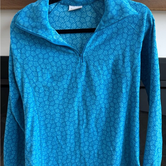 Columbia Blue Quarter-Zip Sweatshirt – Subtle Pattern | Size Small - Picture 1 of 4